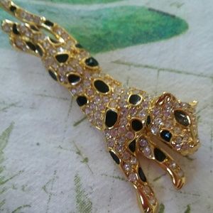 Gorgeous Trifari Rhinestone Leopard Pin